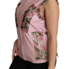 Dolce & Gabbana Pink Zippered Lamb Sleeveless Vest Leather Jacket