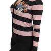 Dolce & Gabbana Pink Floral Cashmere Cardigan Sweater
