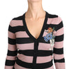 Dolce & Gabbana Pink Floral Cashmere Cardigan Sweater