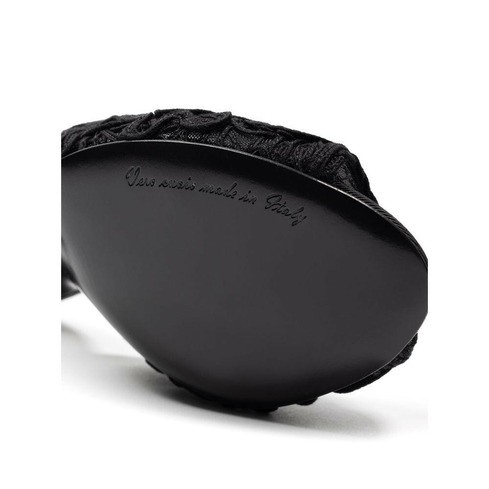 Dolce &amp; Gabbana Schwarze Baumwoll-Mules