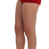 Dolce & Gabbana Red Silk Crystal Roses Shorts