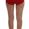 Dolce & Gabbana Red Silk Crystal Roses Shorts