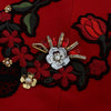 Dolce & Gabbana Red Silk Crystal Roses Shorts
