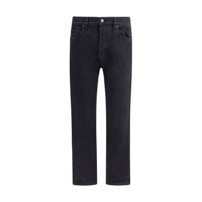 Saint Laurent Black Cotton Straight-Leg Jeans