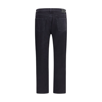 Saint Laurent Black Cotton Straight-Leg Jeans