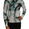 Dolce & Gabbana White Silk Cardigan Lightweight Paint Stroke Sweater