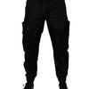 Dolce &amp; Gabbana Schwarze Nylon Cargo Jogger Herren Jogginghose