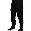 Dolce &amp; Gabbana Schwarze Nylon Cargo Jogger Herren Jogginghose