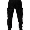 Dolce &amp; Gabbana Schwarze Nylon Cargo Jogger Herren Jogginghose
