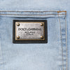 Dolce & Gabbana Blue Tattered Cotton Skinny Men Denim Jeans
