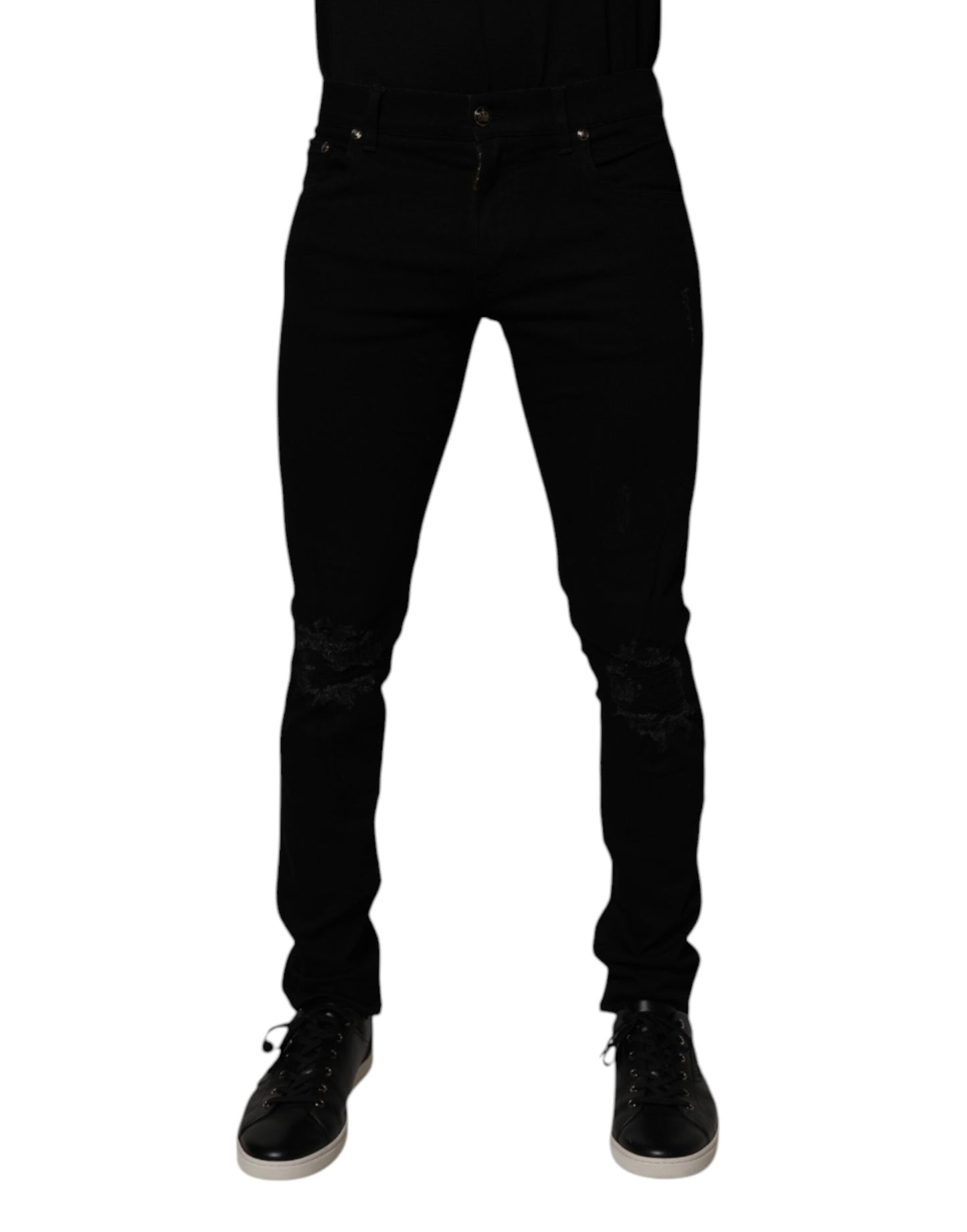 Dolce &amp; Gabbana Schwarze Skinny-Jeans aus Baumwollstretch für Herren