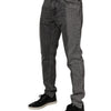 Dolce &amp; Gabbana – Zweifarbige Jeans aus grauem Baumwolldenim