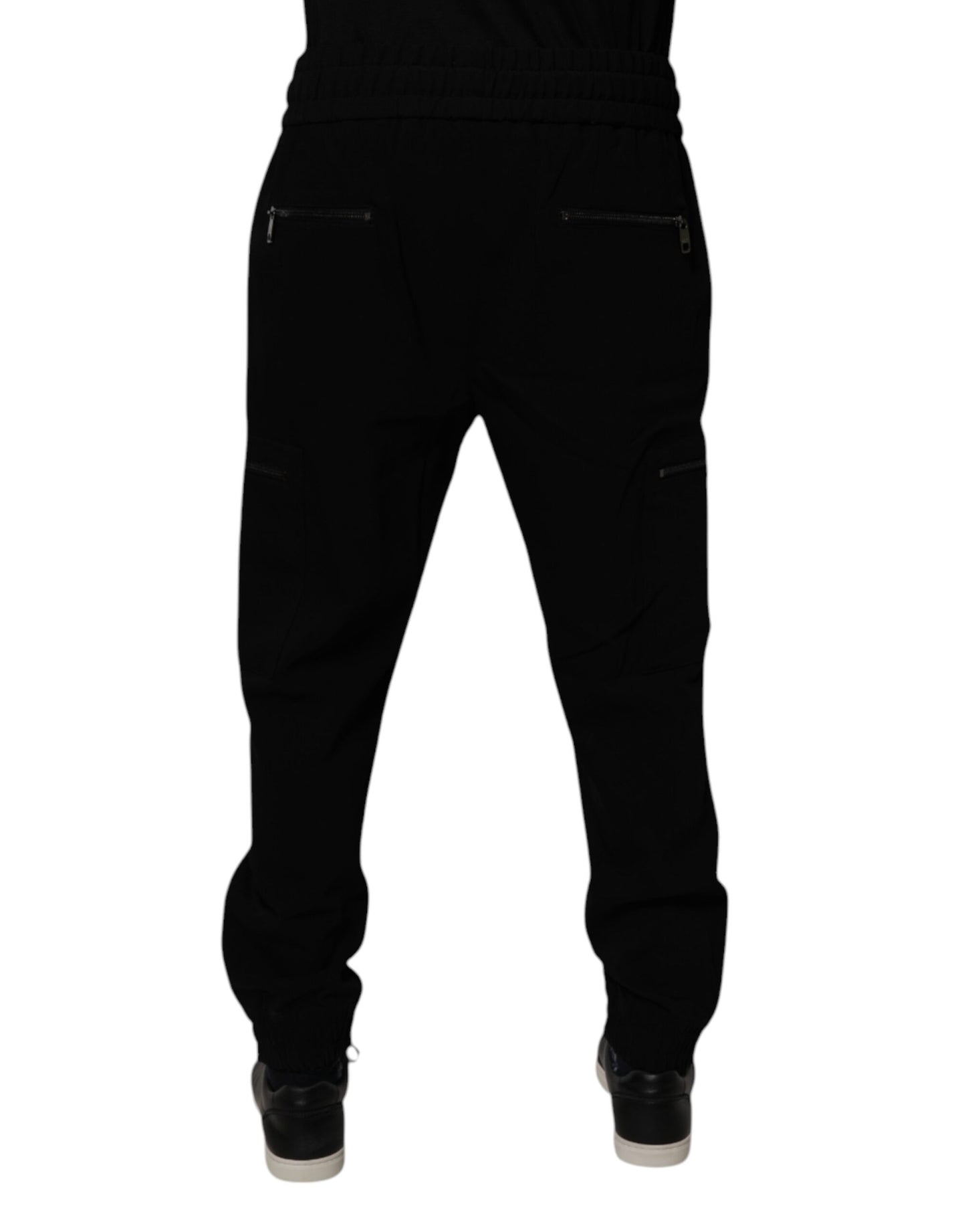 Dolce &amp; Gabbana – Schwarze Jogginghose aus Wollstretch