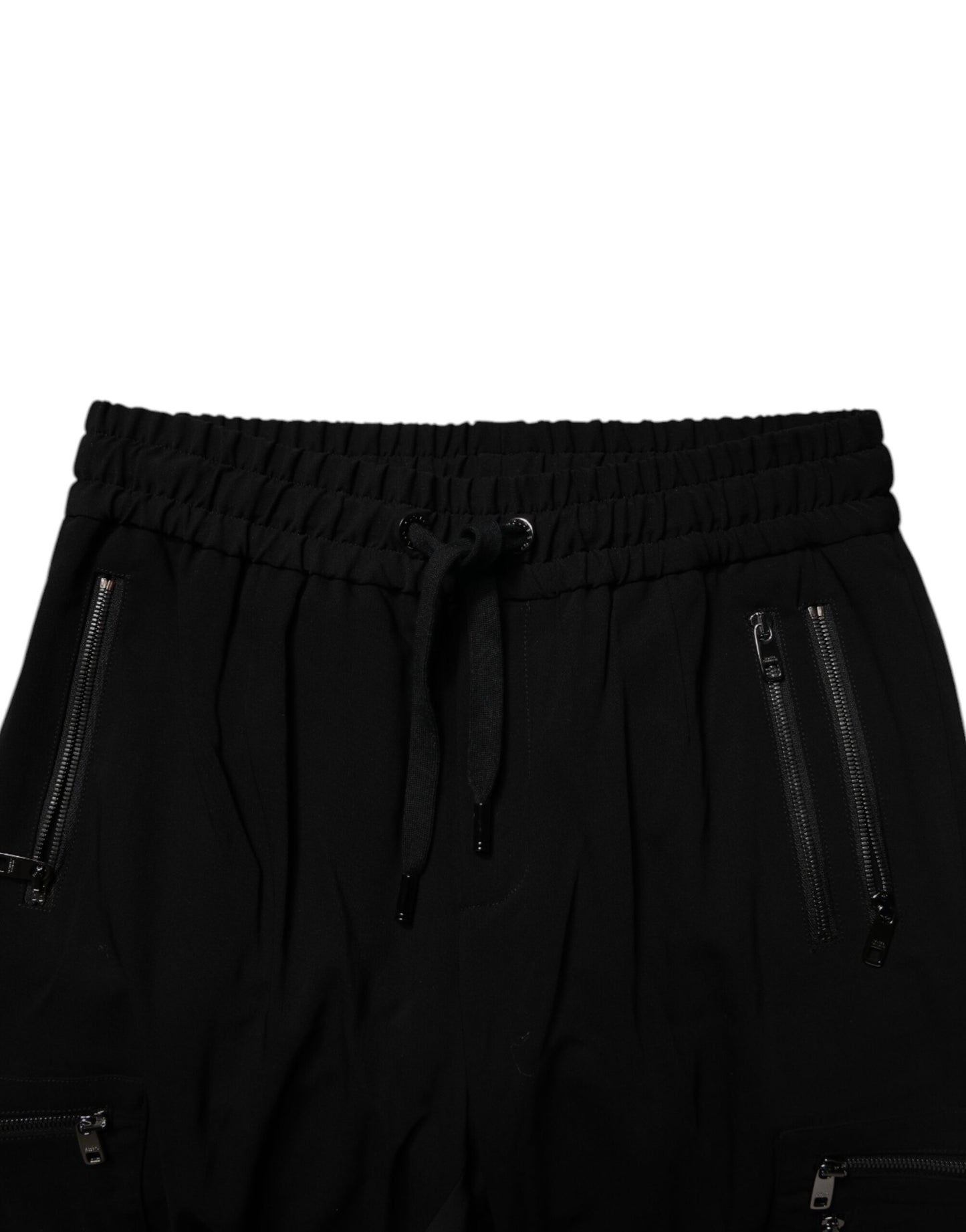 Dolce &amp; Gabbana – Schwarze Jogginghose aus Wollstretch