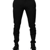 Dolce & Gabbana Black Wool Tapered Formal Dress Pants