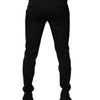 Dolce & Gabbana Black Wool Tapered Formal Dress Pants