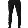 Dolce & Gabbana Black Polyester Tapered Formal Men Dress Pants