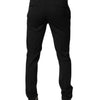 Dolce & Gabbana Black Polyester Tapered Formal Men Dress Pants