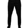 Dolce & Gabbana Black Polyester Men Jogger Sweatpants Pants
