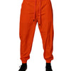 Dolce & Gabbana Orange Polyester Men Jogger Sweatpants Pants