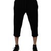 Dolce & Gabbana Black Cotton Blend Cropped Sweatpants Pants