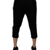 Dolce & Gabbana Black Cotton Blend Cropped Sweatpants Pants