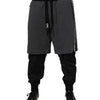 Dolce & Gabbana Black Gray Cotton Layered Men Sweatpants Pants