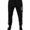 Dolce &amp; Gabbana Schwarze Jogginghose mit Blumenmuster für Herren