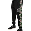 Dolce &amp; Gabbana Schwarze Jogginghose mit Blumenmuster für Herren