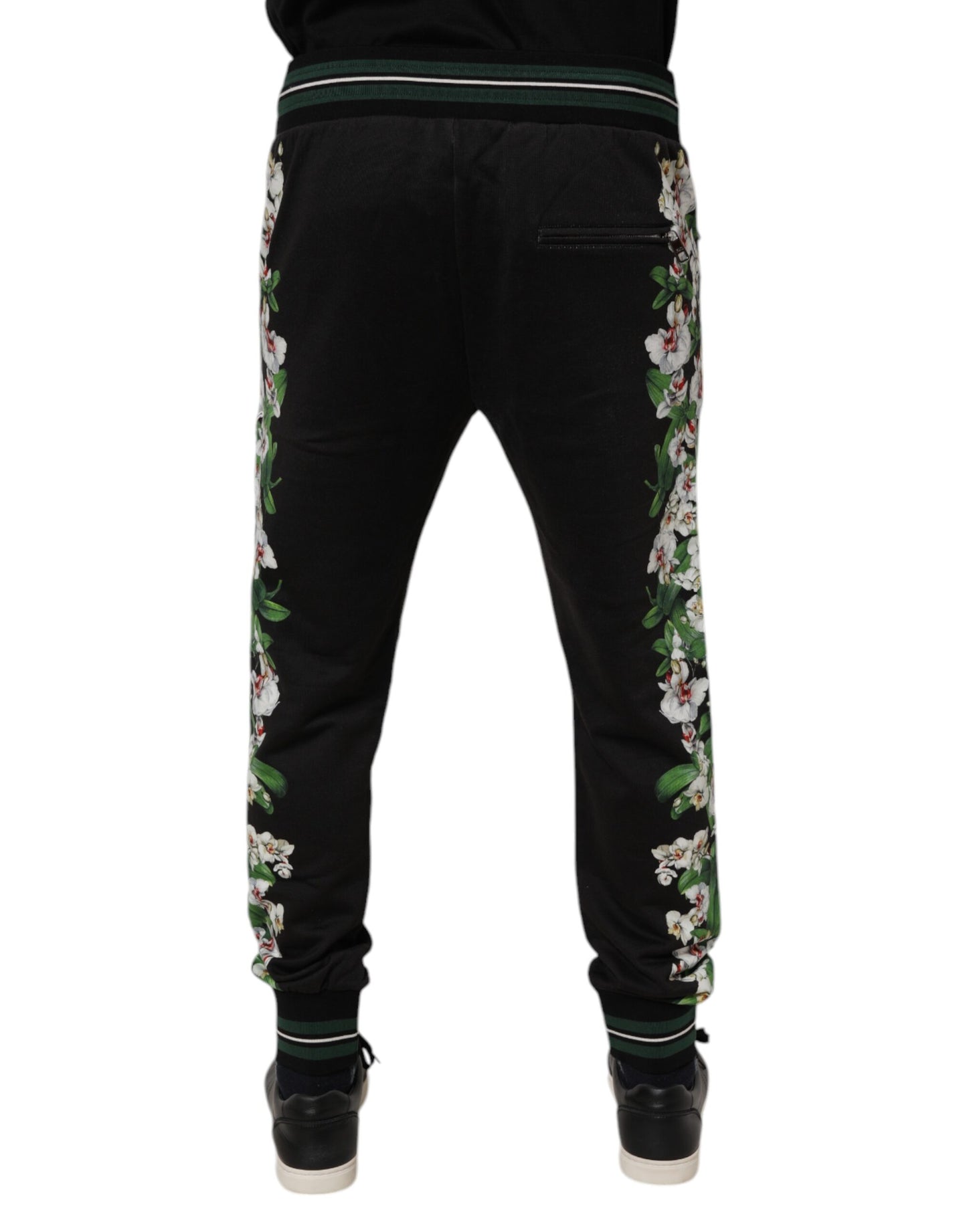 Dolce &amp; Gabbana Schwarze Jogginghose mit Blumenmuster für Herren
