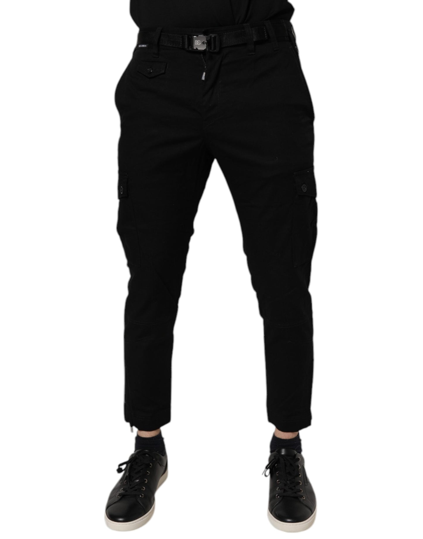 Jean skinny cargo en coton stretch noir Dolce &amp; Gabbana