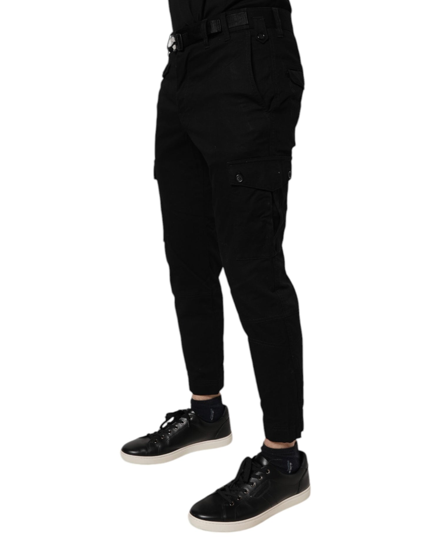 Jean skinny cargo en coton stretch noir Dolce &amp; Gabbana