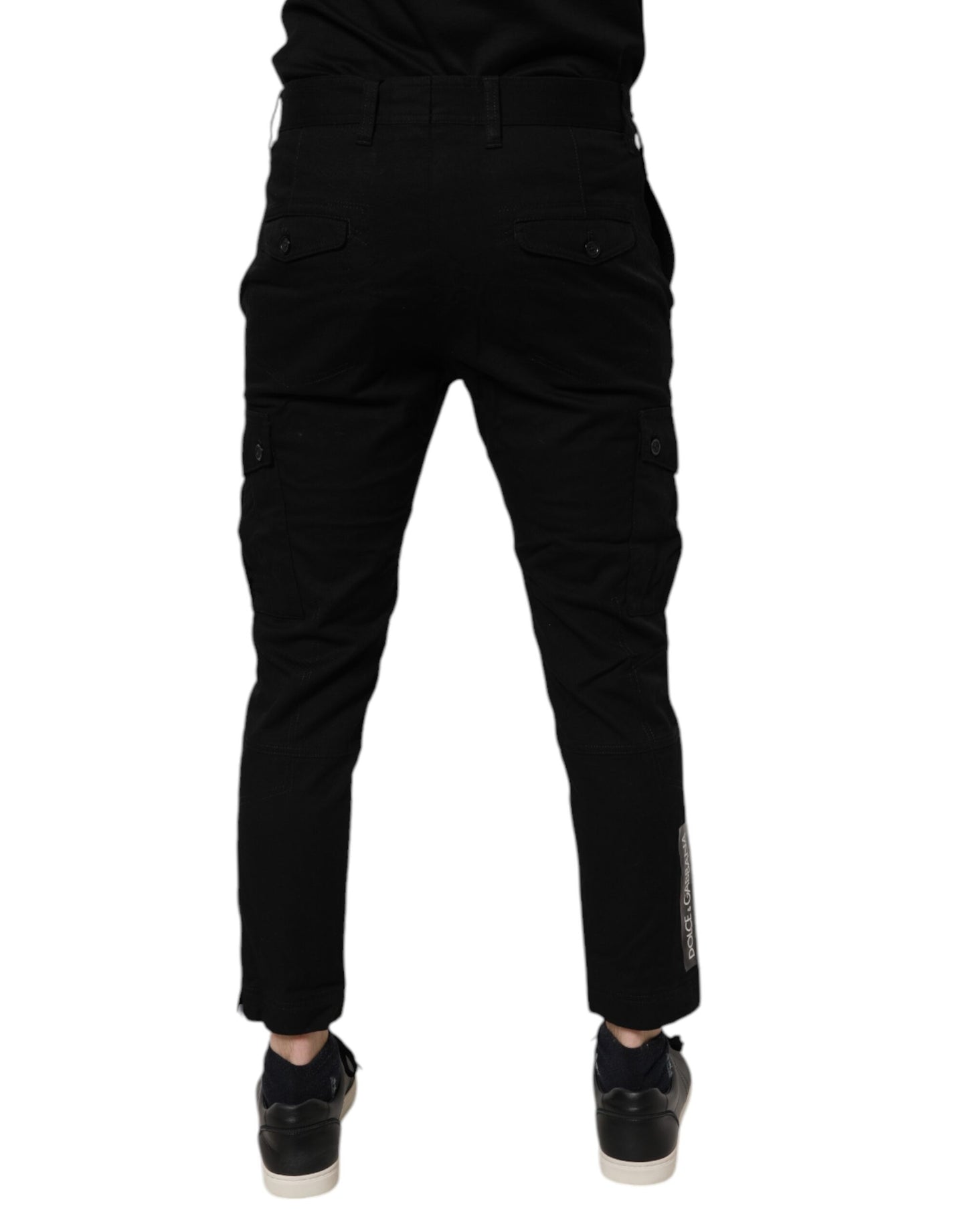 Jean skinny cargo en coton stretch noir Dolce &amp; Gabbana