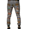 Dolce & Gabbana Multicolor Houndstooth Crown Men Sweatpants Pants