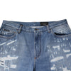 Dolce & Gabbana Blue Tattered Straight Cotton Denim Jeans