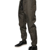 Dolce & Gabbana Brown Lambskin Leather Men Sweatpants Pants