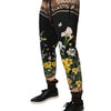 Dolce & Gabbana Black Floral Cotton Jogger Sweatpants Pants
