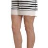 Dolce & Gabbana Black & White Stripe Garterized Silk Shorts
