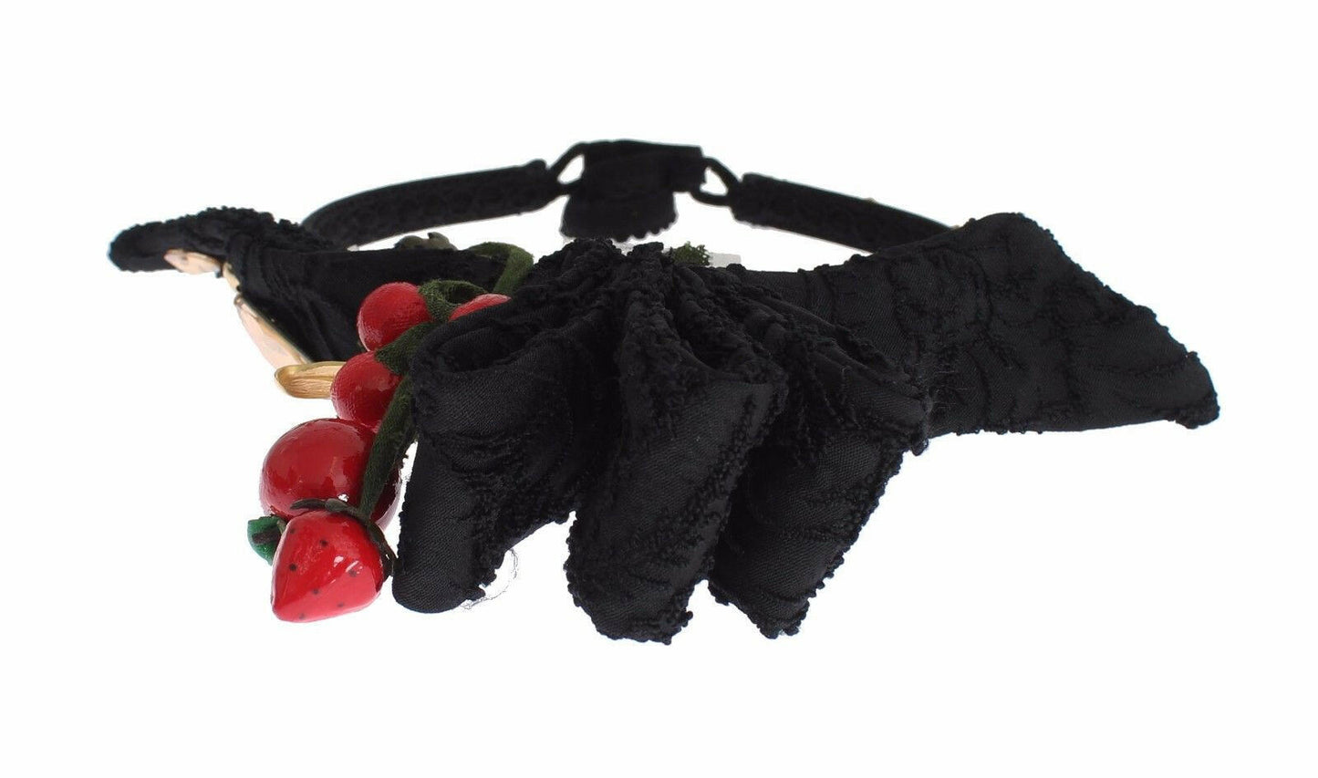 Dolce &amp; Gabbana Diadem Stirnband Tiara Beere Obst Kristall Schleife Haar