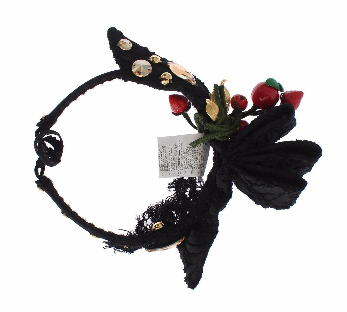Dolce &amp; Gabbana Diadem Stirnband Tiara Beere Obst Kristall Schleife Haar