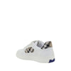 Burberry White Calf Leather Bos Taurus Low Top Sneakers