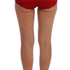 Dolce & Gabbana Red Silk Crystal Roses Shorts