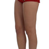 Dolce & Gabbana Red Silk Crystal Roses Shorts