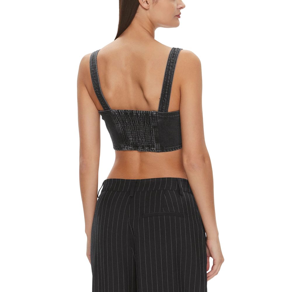 Tommy Hilfiger Jeans, schwarzes Oberteil aus recycelter Baumwolle