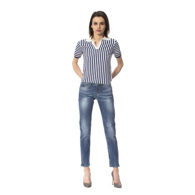 Frankie Morello Blue Other Fibres Women Jeans