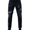 Jean skinny en coton bleu foncé Dolce &amp; Gabbana