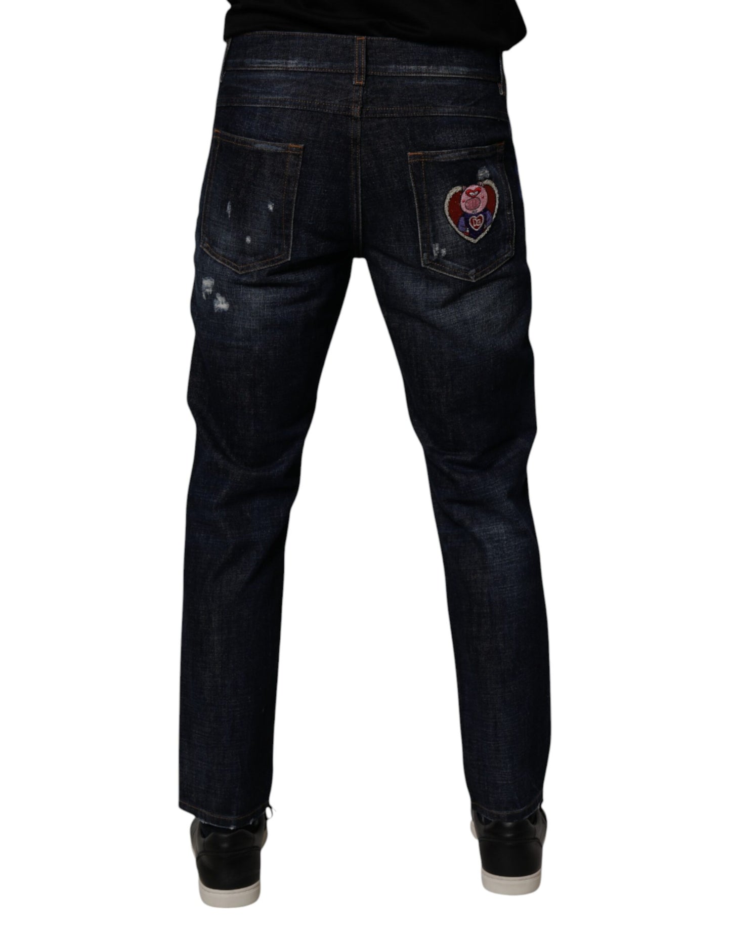 Jean skinny en coton bleu foncé Dolce &amp; Gabbana