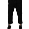 Dolce & Gabbana Black Polyester Men Cropped Pants