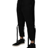 Dolce & Gabbana Black Polyester Men Cropped Pants