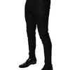 Dolce & Gabbana Black Virgin Wool MenSkinny Dress Formal Pants
